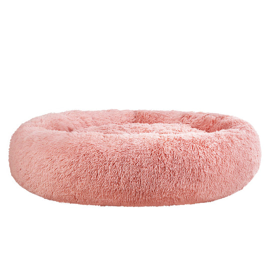 i.Pet Calming Plush Dog Bed – Soft & Washable (Pink, XL 110cm)