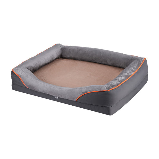 Orthopaedic Dog Bed – Plush Fleece Comfort & Supportive Foam (Large, 120×90cm, Grey)