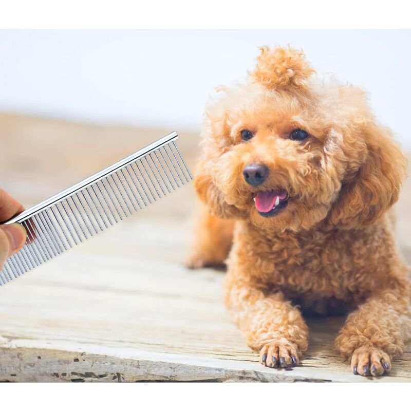 Stainless Steel Dog Comb Pet Grooming Brush Grooming Tools For Small Medium Large Animals Cats Horses (S)