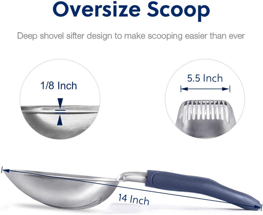 Litter Shovel & Dual-Sided Pet Grooming Comb Set