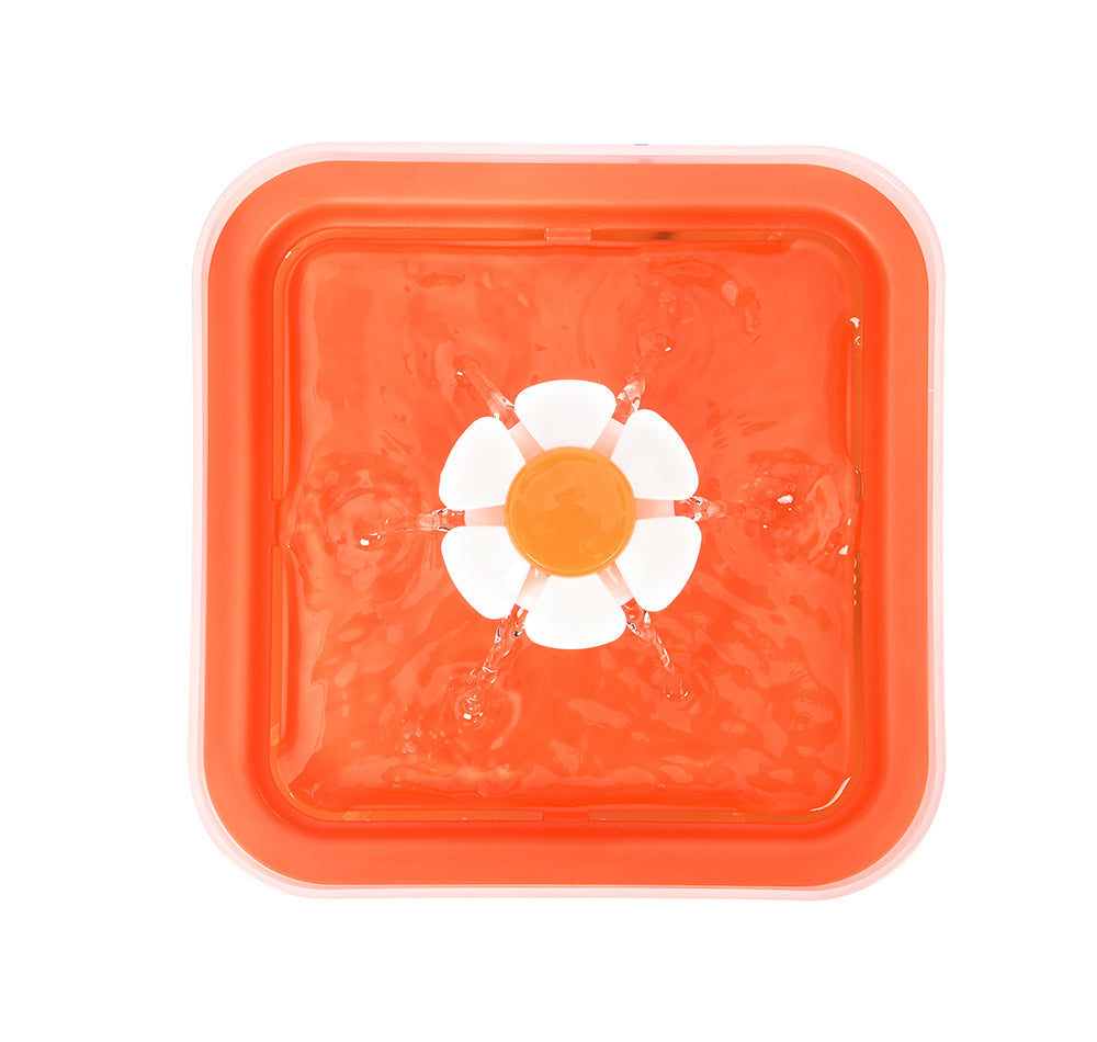 YES4PETS Dog Cat Water Feeder Automatic Electric Pet Water Fountain Bowl Dispenser W LED Orange