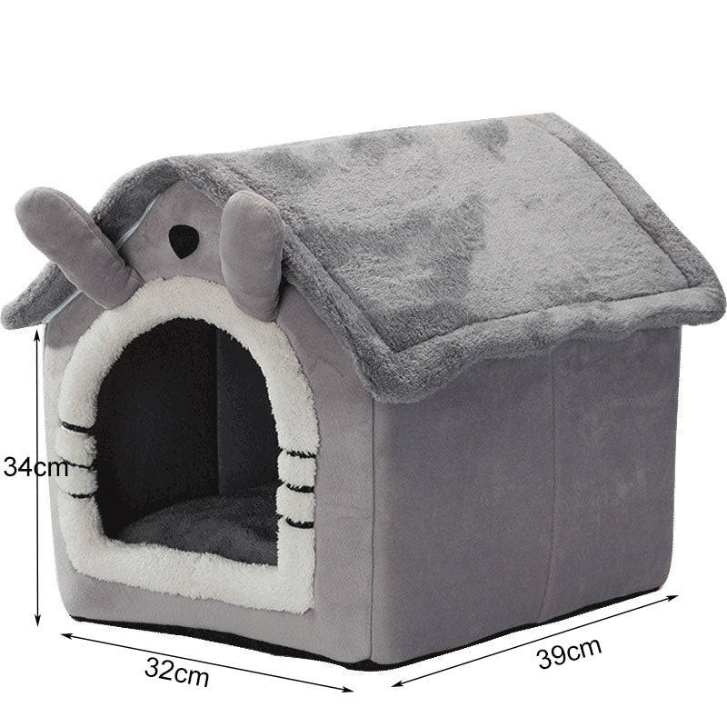 Small Dog House Bed Portable Cat Bed Removable Cushion Cat Cave, Foldable Pets Puppy Kitten Rabbit