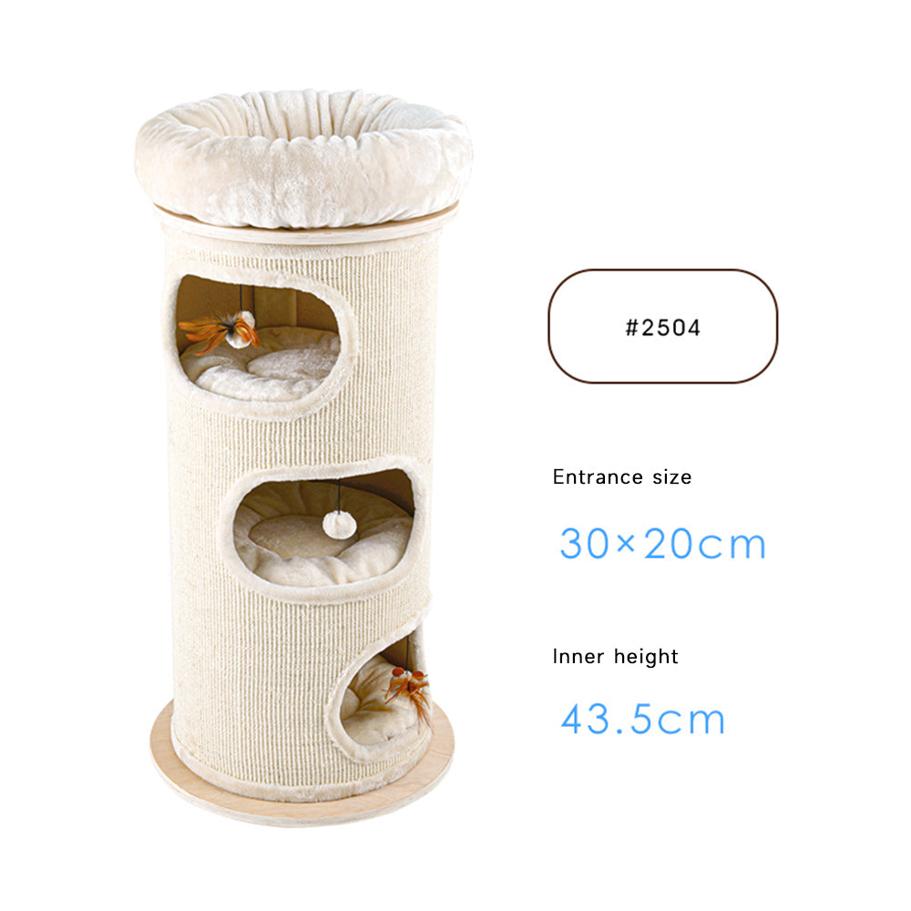 HONEYPOTCAT Cosy Sisal Barrel With Plush Top - Deluxe 115cm