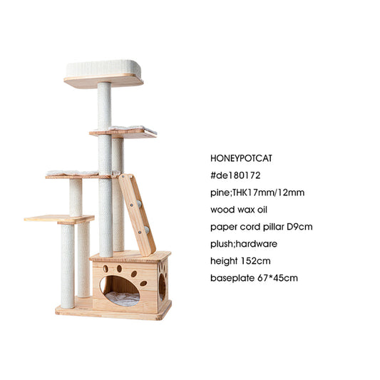 HONEYPOTCAT Elegant Wood Retreat - 146cm