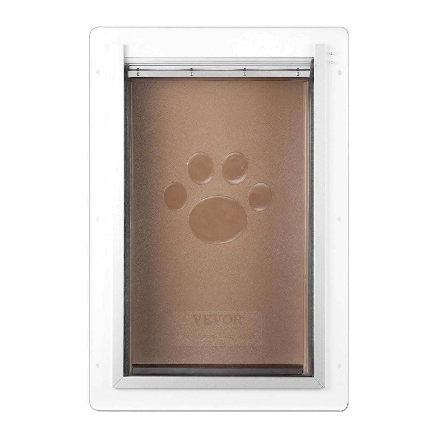 VEVOR Pet Door, 31.2 x 43.5 cm Metal Frame with Lock and 3-Flap System, Weatherproof Doggy Door, Easy to Install in Interior or Exterior Walls, Pet Door Suitable for Cat Doggie Kitties (White-Medium)