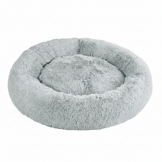i.Pet Calming Plush Dog Bed – Soft & Washable (Light Grey, XL 110cm)