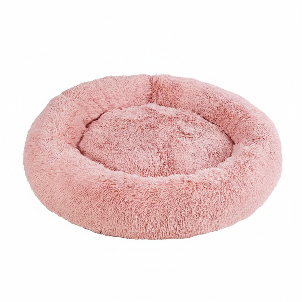 i.Pet Calming Plush Dog Bed – Soft & Washable (Pink, XL 110cm)