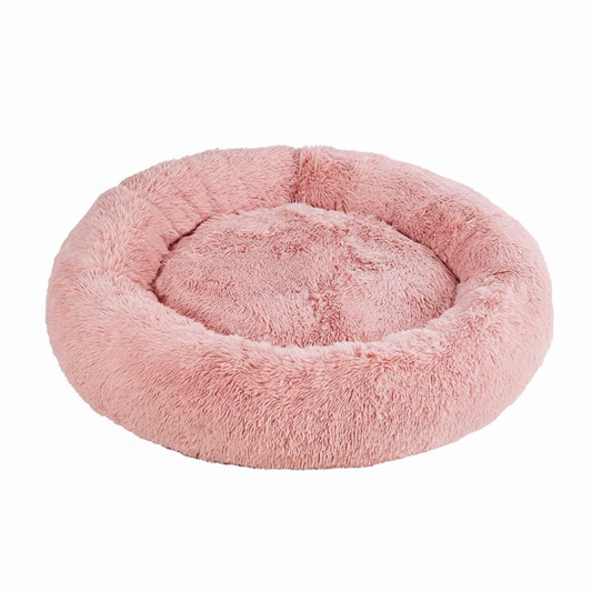 i.Pet Calming Plush Dog Bed – Soft & Washable (Pink, XL 110cm)