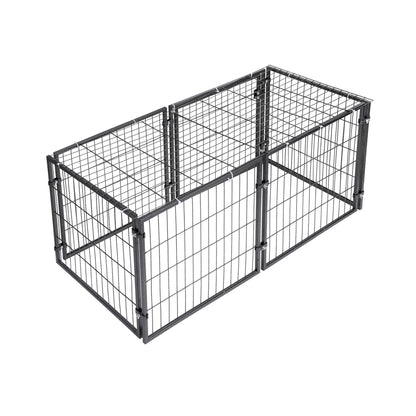 i.Pet Large Dog Crate Cage Playpen 129cm Puppy Pen Pet Enclosure Black