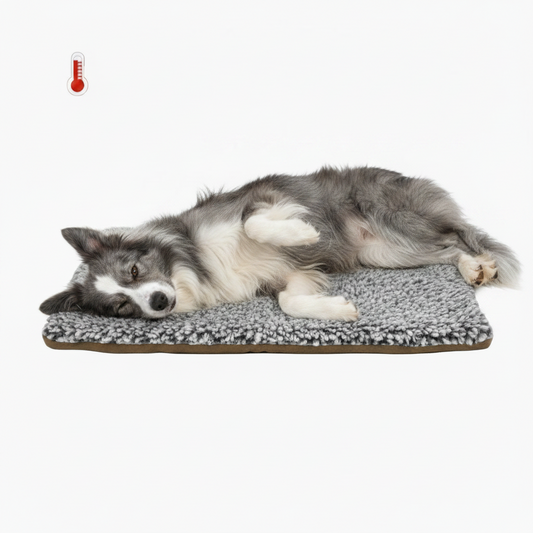 70 x 115 CM Self-Warming Thermal Pet Fluffy Mat with Machine Washable & Removable Zippered Cover - Waterproof Soft Cotton Fleece Bed for Dogs & Cats