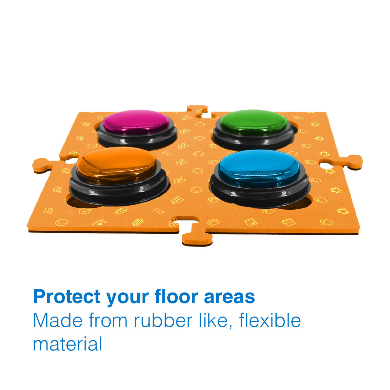 Tech4Pets Orange Mat 2-Pack for Talking Buttons & Floor