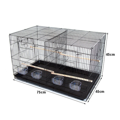 Samland Set of 3 Breeding Bird Cage with Center Dividor with Stand