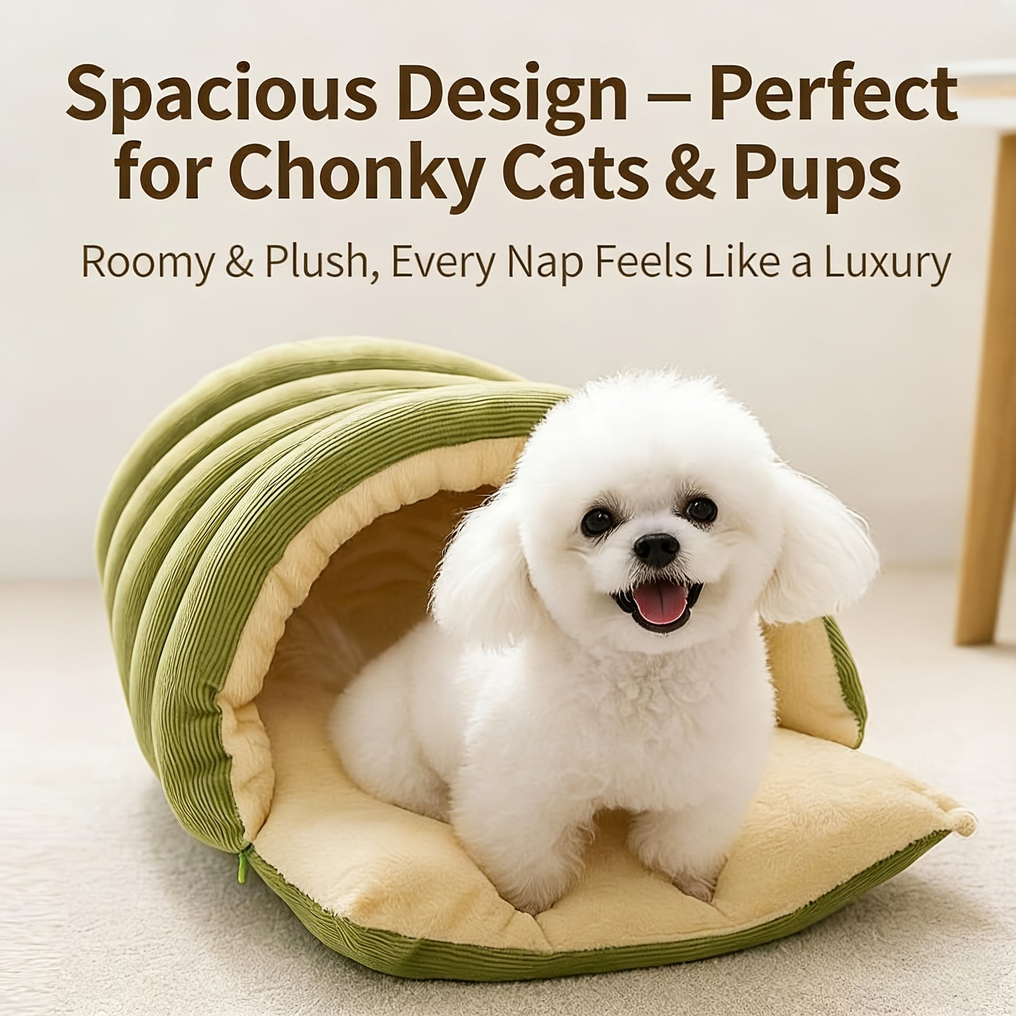 High-Elasticity Warm Cat Bed: 57×37×28cm Wrapped Design, Striped Fleece + Arctic Fleece Heat Retention, Removable & Washable（light purple）