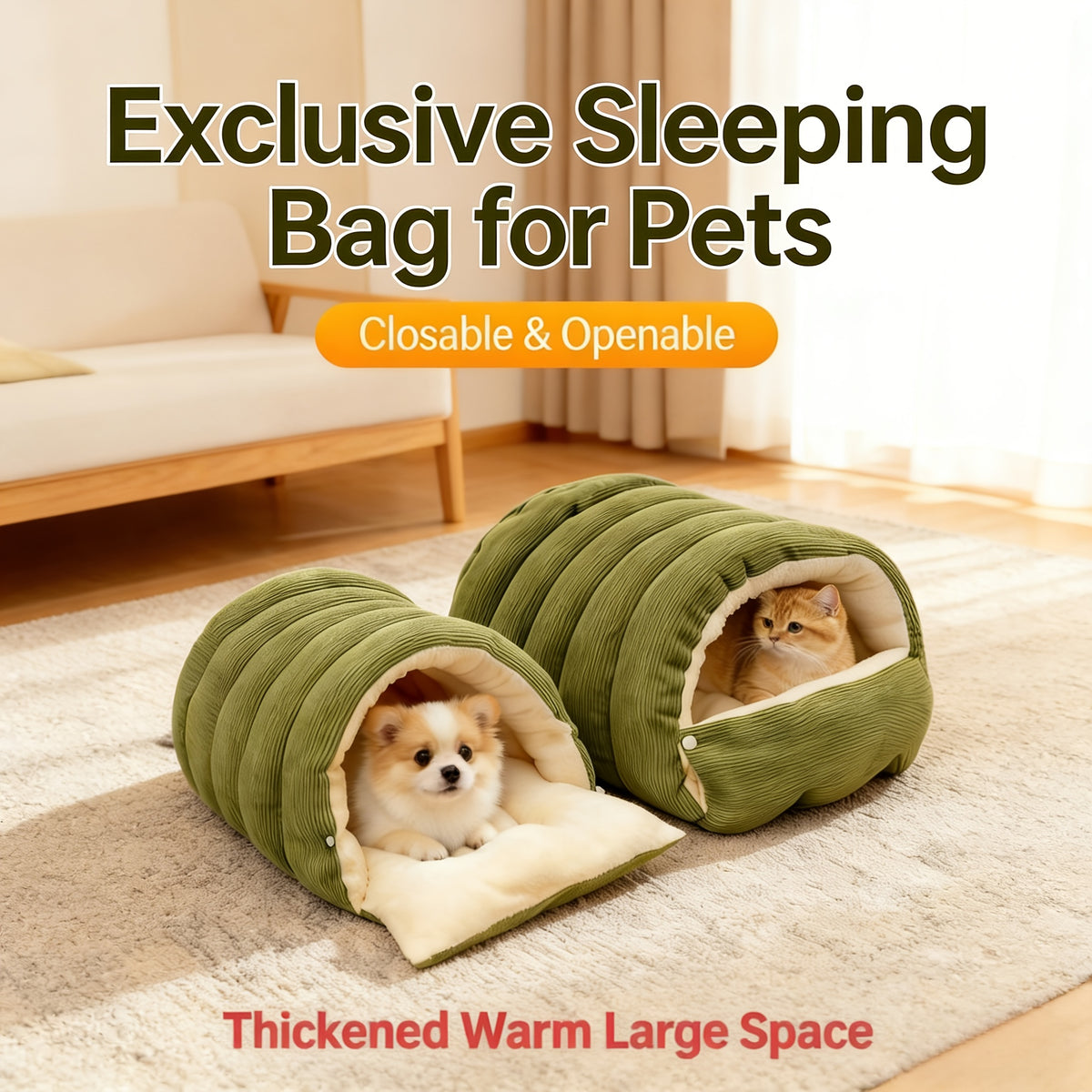 High-Elasticity Warm Cat Bed: 57×37×28cm Wrapped Design, Striped Fleece + Arctic Fleece Heat Retention, Removable & Washable（light purple）