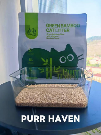 Purr Haven Green Bamboo Cat Litter | 10 Carton | 6 Packs Per Carton | 2.5kg Per Pack