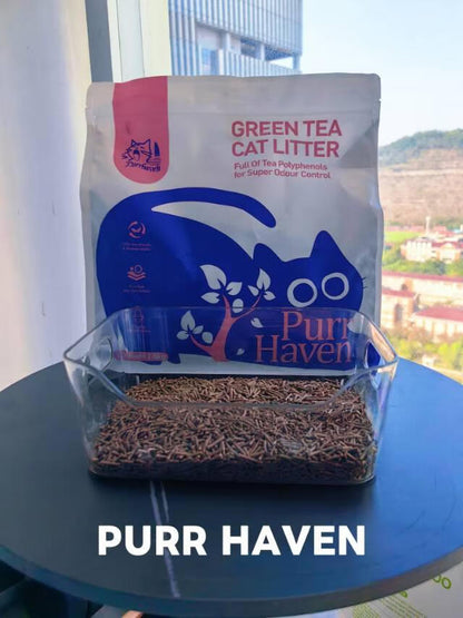 Purr Haven Green Tea Cat Litter | 10 Carton | 6 Packs Per Carton | 2.5kg Per Pack