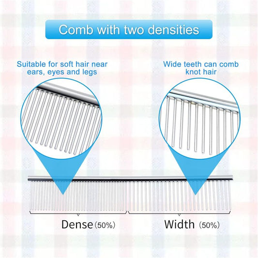 Stainless Steel Dog Comb Pet Grooming Brush Grooming Tools For Small Medium Large Animals Cats Horses (S)