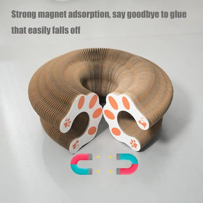 2-in-1 Cat Scratching Mat with Ball and Bell, Interactive Cat Toy, Magnetic Design, Compatible with All Cats, 40x30cm