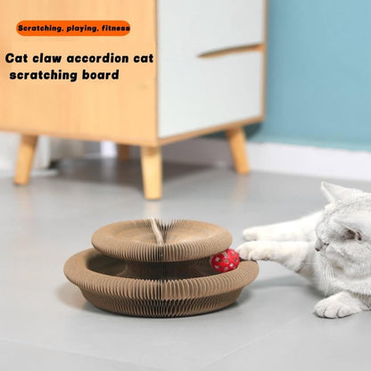 2-in-1 Cat Scratching Mat with Ball and Bell, Interactive Cat Toy, Magnetic Design, Compatible with All Cats, 40x30cm