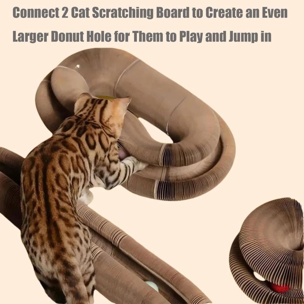 2-in-1 Cat Scratching Mat with Ball and Bell, Interactive Cat Toy, Magnetic Design, Compatible with All Cats, 40x30cm