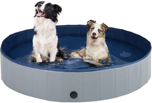 Foldable Dog Pet Pool Bathtub, Gray, M