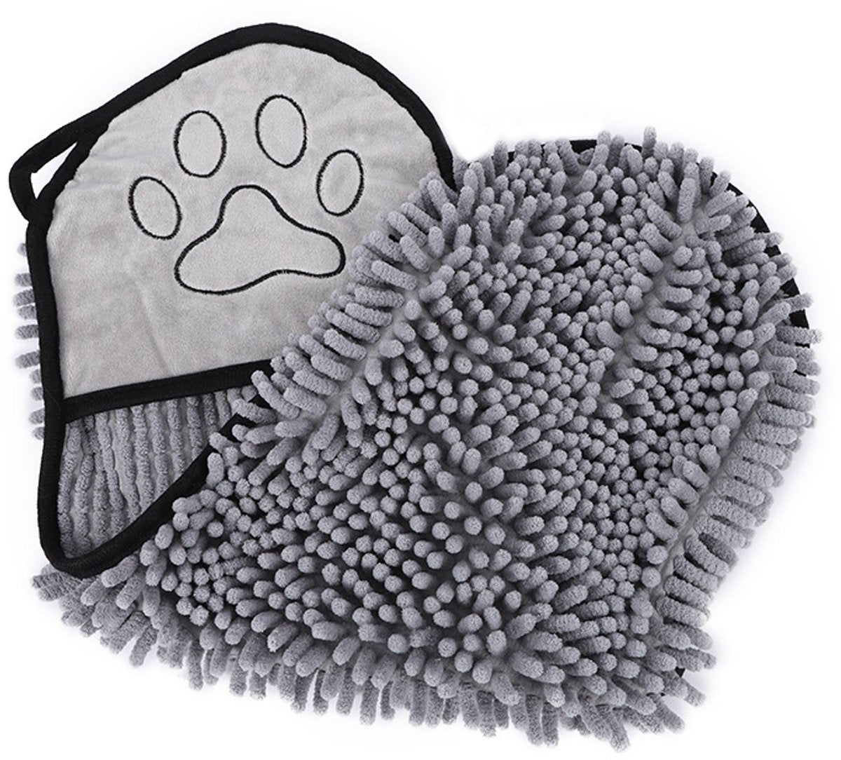 Dog Towel - Quick-drying dog towel - Super absorbent dog towel - Bath towel for dogs - Comfortable paw pockets - Suitable for indoor and outdoor use - Durable material - Machine washable (Gray, 62 x 25 cm)