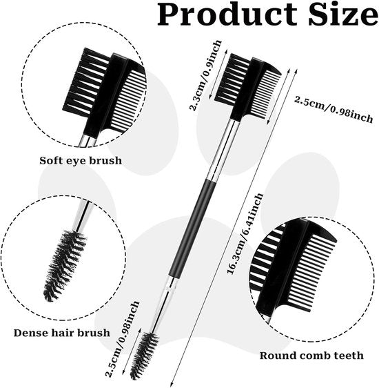Pet Grooming Comb - 2-Piece Set - Tear Stain Removal Comb for Dogs - Double-Sided Eye Brush for Dogs - Pet Cleaning and Grooming Comb - Pet Eyelash Comb
