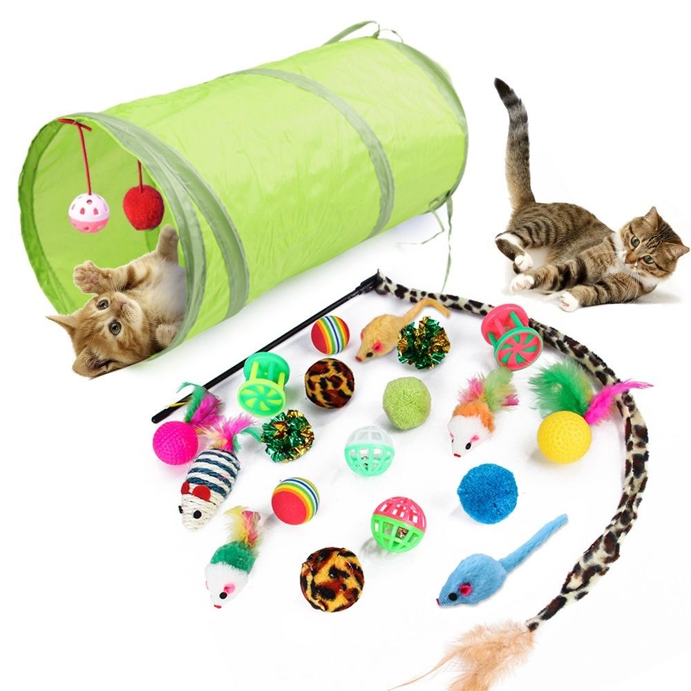 21 Piece Cat Toys, MultiColor - Perfect for Kittens and Cats