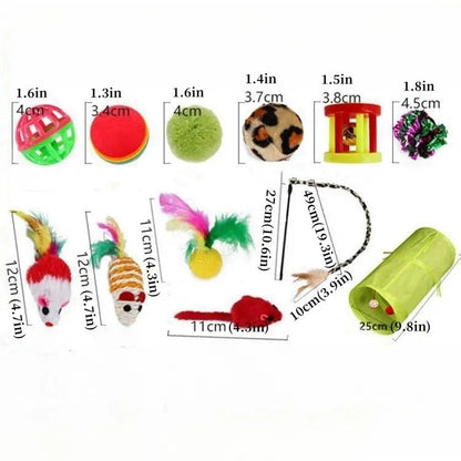 21 Piece Cat Toys, MultiColor - Perfect for Kittens and Cats