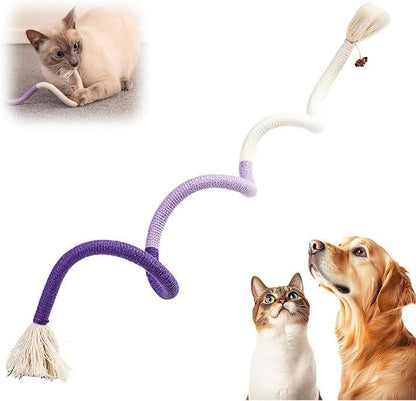 Cat Chew Rope Toy,Interactive Cat Toys for Indoor Cats,Catnip Toys for Bored Indoor Adult Cats,Cat Enrichment Toys,Teeth Cleaning Toy for Kittens All Breeds 23.6in (Purple)