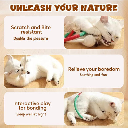 Cat Chew Rope Toy,Interactive Cat Toys for Indoor Cats,Catnip Toys for Bored Indoor Adult Cats,Cat Enrichment Toys,Teeth Cleaning Toy for Kittens All Breeds 23.6in (Purple)
