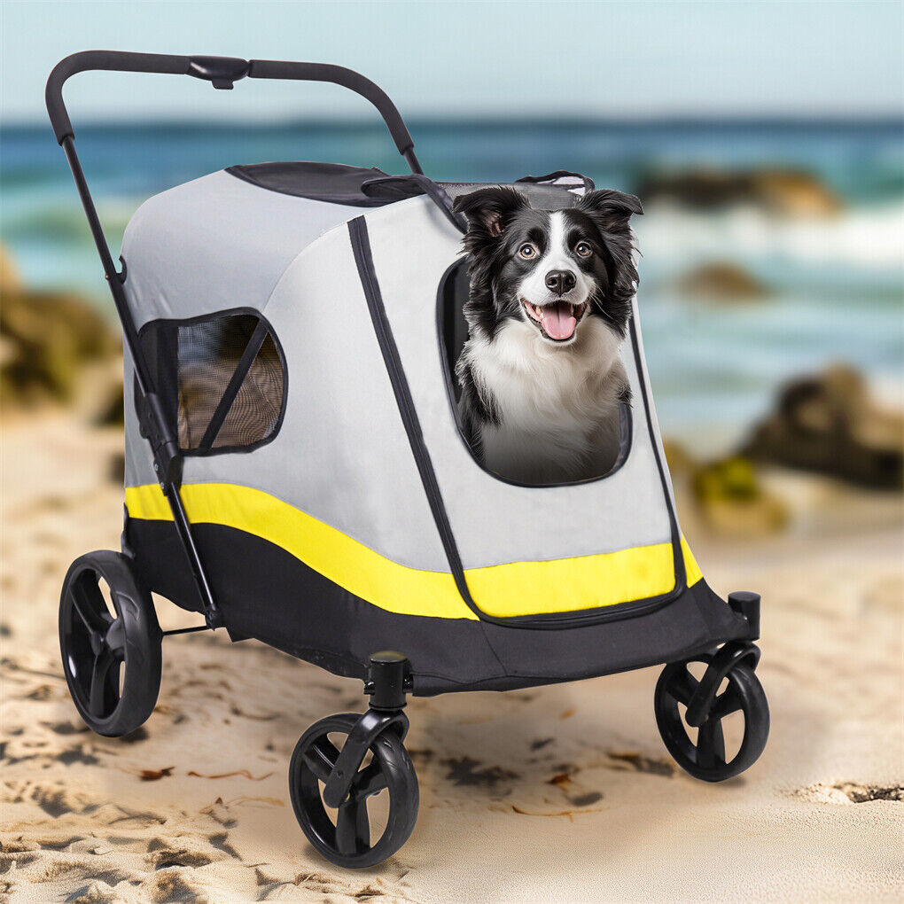 Dog Stroller w/ Rain Cover Foldable Pet Cart