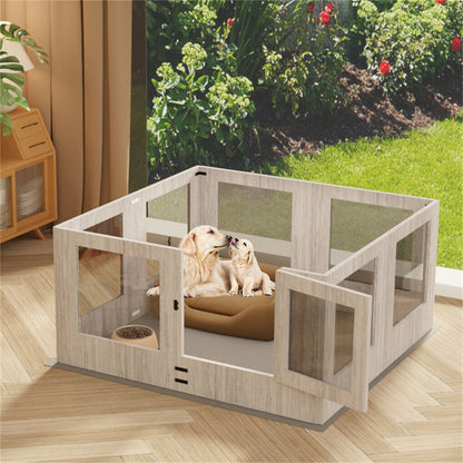 Large Dog Indoor Whelping Box, Tempered Glass & MDF
