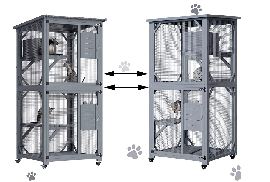 YES4PETS Pet Cat Bird Shelter Condo with Escape Door Wooden Kitten Cage House