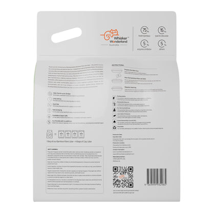 Whisker Wonderland Premium Biodegradable Bamboo Fibre Cat Litter 4KG - Fresh Bamboo Scent | Superior Odour Control, Fast Clumping & Flushable | Pet & Planet Friendly