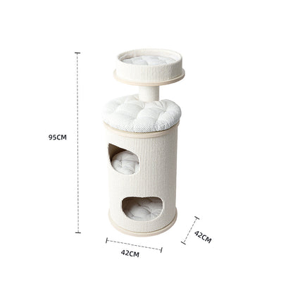HONEYPOTCAT PURRING Multi-Level Sisal Barrel Cat Tower  - 95cm