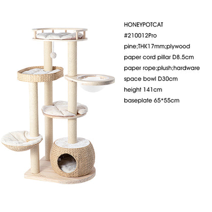 HONEYPOTCAT Cosy Woven Cat Perch - 141.5cm