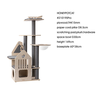 HONEYPOTCAT Grand Cat Mansion With Space Capsule - 148cm