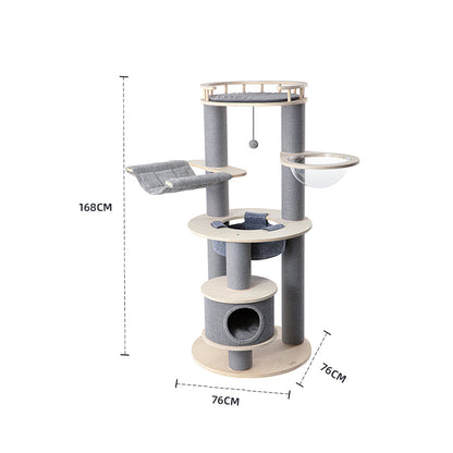 HONEYPOTCAT Majestic Reinforced Multi-Level Cat Tree With Hammock - 168cm
