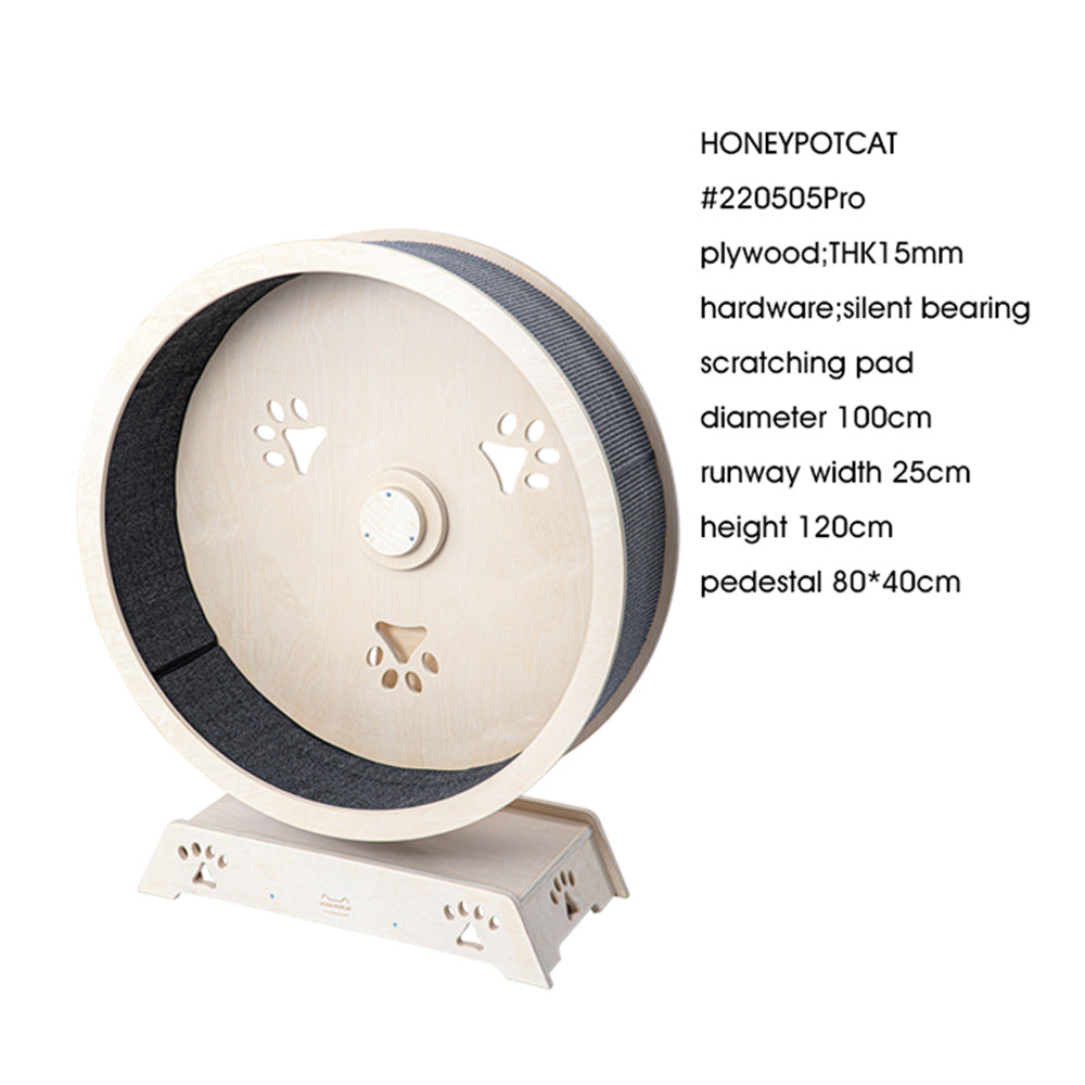 HONEYPOTCAT Fit & Fun Active Runner Wood Cat Wheel - Ultimate 119.5cm