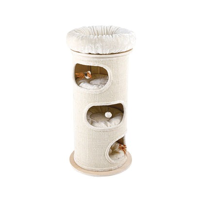 HONEYPOTCAT Cosy Sisal Barrel With Plush Top - Deluxe 115cm