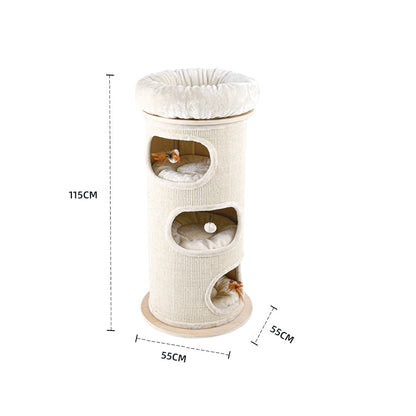 HONEYPOTCAT Cosy Sisal Barrel With Plush Top - Deluxe 115cm