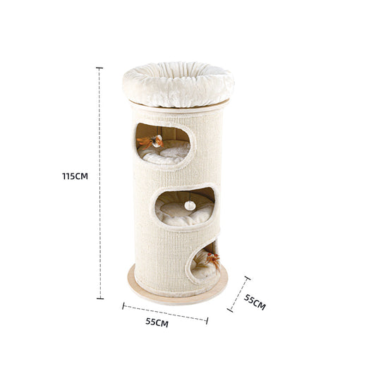 HONEYPOTCAT Cosy Sisal Barrel With Plush Top - Deluxe 115cm
