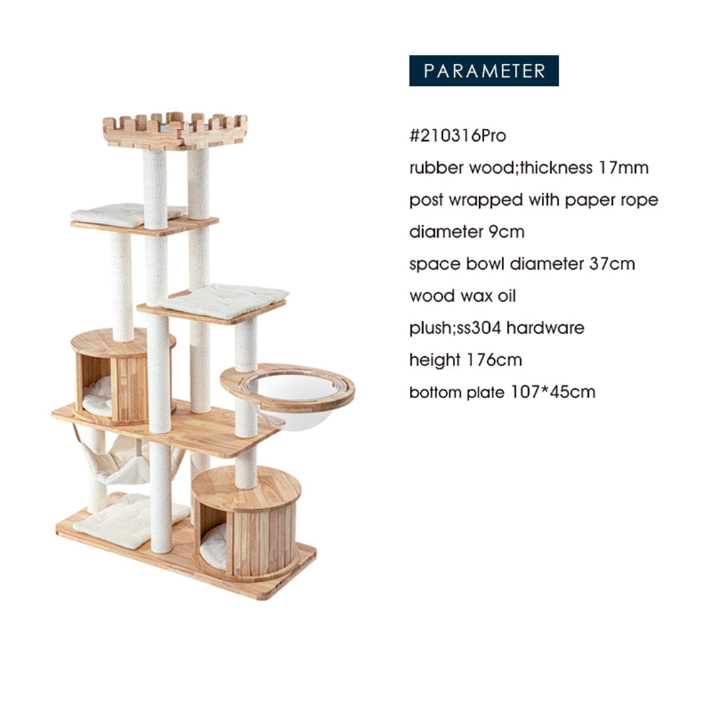 HONEYPOTCAT MZ Grand Elegance Cat Catsle With Space Capsule - PRO 176cm