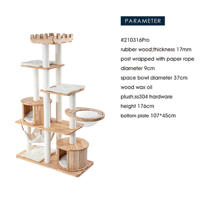 HONEYPOTCAT MZ Grand Elegance Cat Catsle With Space Capsule - PRO 176cm