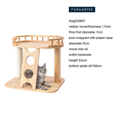 HONEYPOTCAT MZ Happy Steps Wooden Cat Tree - 53cm