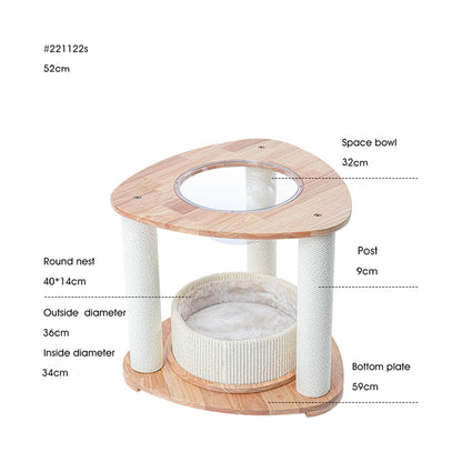 HONEYPOTCAT MZ Simple Joy Wood Cat Tower - Space Pod 52cm