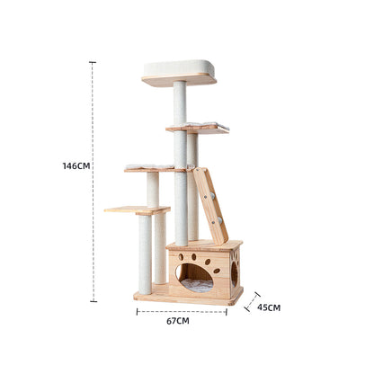 HONEYPOTCAT Elegant Wood Retreat - 146cm