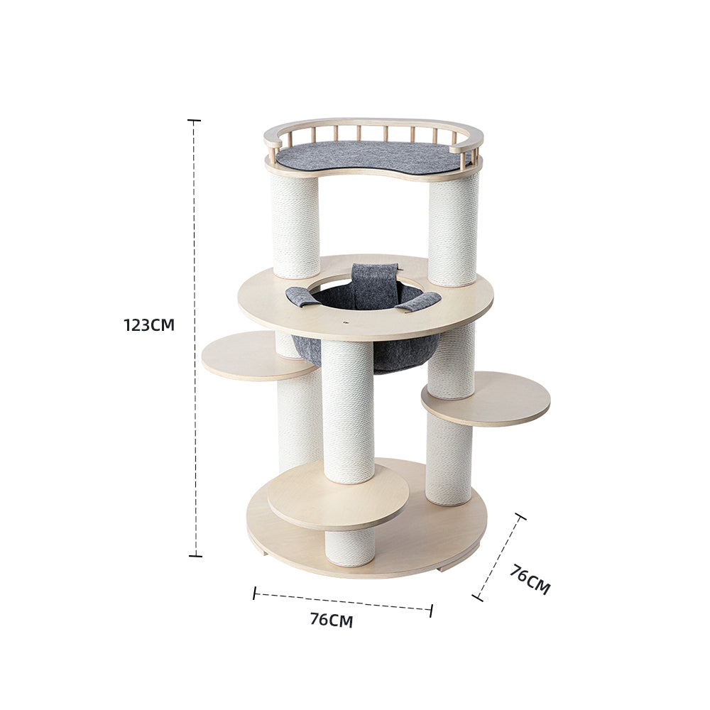HONEYPOTCAT Harmony Wood Cat Tower - 123cm