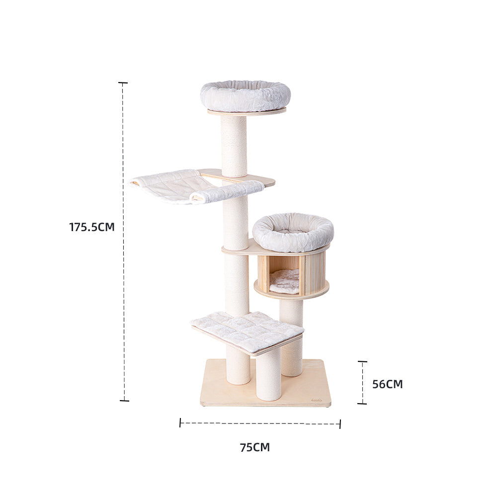 HONEYPOTCAT Signature Solid Wood Cat Tower - 175.5cm